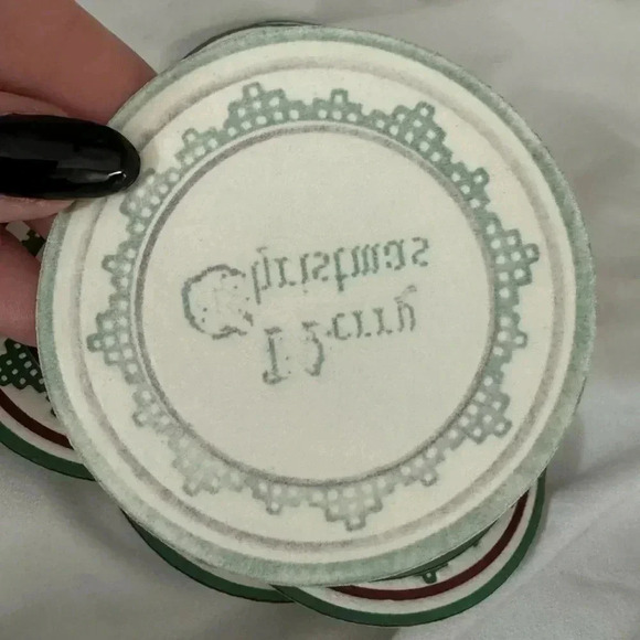 Vintage Christmas Coasters in Tin 80’s 90’s MCM Grannycore Grandma Cottagecore - Picture 5 of 9